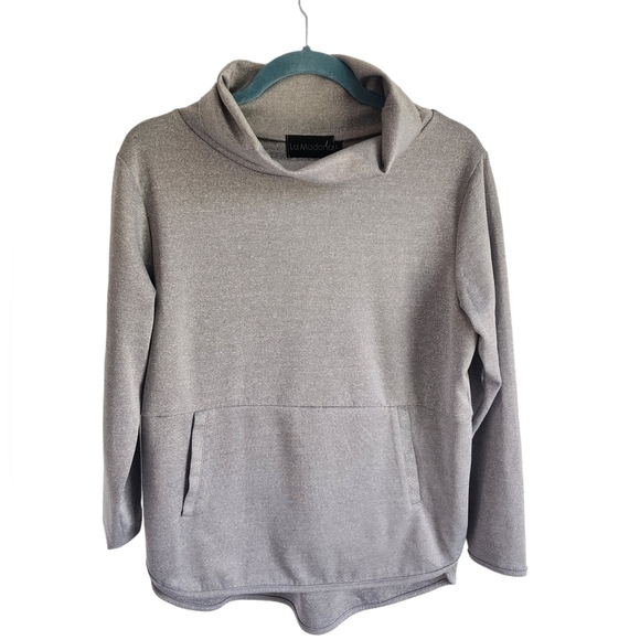 La Madona Gray Turtleneck Lounge Hoodie Size L - Picture 1 of 8